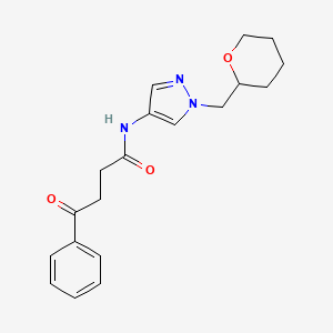4-oxo-4-phenyl-N-(1-((tetrahydro-2H-pyran-2-yl)methyl)-1H-pyrazol-4-yl)butanamide