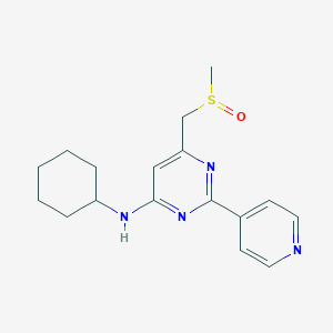 N-cyclohexyl-6-[(methylsulfinyl)methyl]-2-(4-pyridinyl)-4-pyrimidinamine