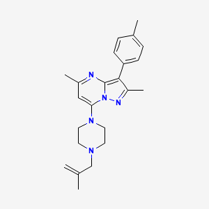 molecular formula C23H29N5 B2912094 2,5-二甲基-7-(4-(2-甲基烯丙基)哌嗪-1-基)-3-(对甲苯基)吡唑并[1,5-a]嘧啶 CAS No. 900888-04-2