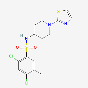 2,4-dichloro-5-methyl-N-(1-(thiazol-2-yl)piperidin-4-yl)benzenesulfonamide