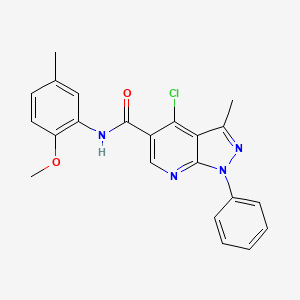 4-chloro-N-(2-methoxy-5-methylphenyl)-3-methyl-1-phenyl-1H-pyrazolo[3,4-b]pyridine-5-carboxamide