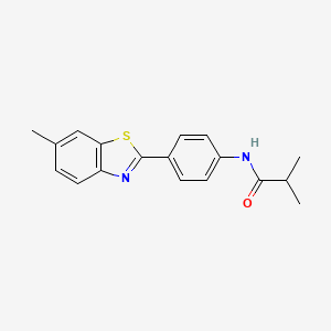 molecular formula C18H18N2OS B2912103 2-methyl-N-[4-(6-methyl-1,3-benzothiazol-2-yl)phenyl]propanamide CAS No. 415938-05-5
