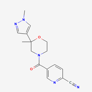 5-[2-Methyl-2-(1-methylpyrazol-4-yl)morpholine-4-carbonyl]pyridine-2-carbonitrile