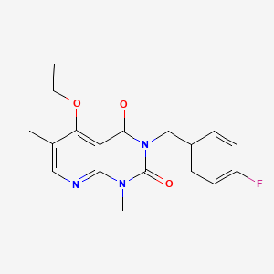 molecular formula C18H18FN3O3 B2912121 5-ethoxy-3-(4-fluorobenzyl)-1,6-dimethylpyrido[2,3-d]pyrimidine-2,4(1H,3H)-dione CAS No. 921500-28-9