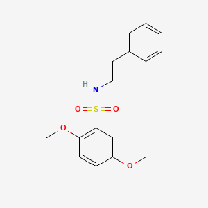 molecular formula C17H21NO4S B2912132 2,5-dimethoxy-4-methyl-N-(2-phenylethyl)benzenesulfonamide CAS No. 873579-29-4