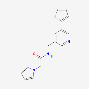 molecular formula C16H15N3OS B2912151 2-(1H-pyrrol-1-yl)-N-((5-(thiophen-2-yl)pyridin-3-yl)methyl)acetamide CAS No. 2034485-63-5