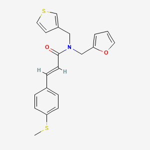 (E)-N-(furan-2-ylmethyl)-3-(4-(methylthio)phenyl)-N-(thiophen-3-ylmethyl)acrylamide