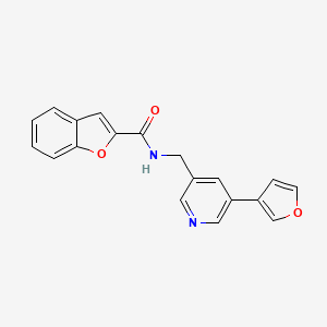 molecular formula C19H14N2O3 B2912159 N-((5-(furan-3-yl)pyridin-3-yl)methyl)benzofuran-2-carboxamide CAS No. 2034228-91-4
