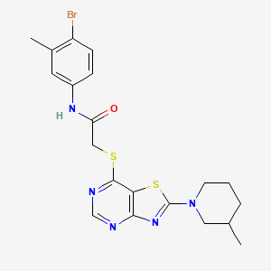 N-(4-bromo-3-methylphenyl)-2-((2-(3-methylpiperidin-1-yl)thiazolo[4,5-d]pyrimidin-7-yl)thio)acetamide