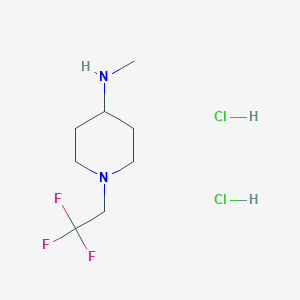 molecular formula C8H17Cl2F3N2 B2912165 N-Methyl-1-(2,2,2-trifluoroethyl)piperidin-4-amine;dihydrochloride CAS No. 2309457-21-2