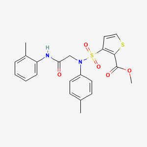 molecular formula C22H22N2O5S2 B2912167 Methyl 3-[(4-methylphenyl){2-[(2-methylphenyl)amino]-2-oxoethyl}sulfamoyl]thiophene-2-carboxylate CAS No. 895265-47-1