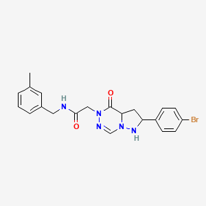 2-[2-(4-bromophenyl)-4-oxo-1,2,3,3a-tetrahydropyrazolo[1,5-d][1,2,4]triazin-5-yl]-N-[(3-methylphenyl)methyl]acetamide