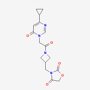 3-((1-(2-(4-cyclopropyl-6-oxopyrimidin-1(6H)-yl)acetyl)azetidin-3-yl)methyl)oxazolidine-2,4-dione