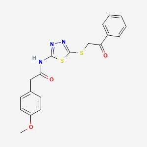 B2912193 2-(4-methoxyphenyl)-N-(5-phenacylsulfanyl-1,3,4-thiadiazol-2-yl)acetamide CAS No. 391875-14-2