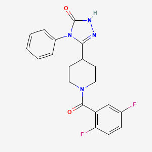 molecular formula C20H18F2N4O2 B2912215 5-[1-(2,5-difluorobenzoyl)piperidin-4-yl]-4-phenyl-2,4-dihydro-3H-1,2,4-triazol-3-one CAS No. 1775382-43-8