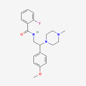 molecular formula C21H26FN3O2 B2912225 2-fluoro-N-[2-(4-methoxyphenyl)-2-(4-methylpiperazin-1-yl)ethyl]benzamide CAS No. 903301-18-8