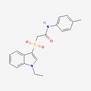 molecular formula C19H20N2O3S B2912228 2-[(1-ethyl-1H-indol-3-yl)sulfonyl]-N-(4-methylphenyl)acetamide CAS No. 686743-68-0