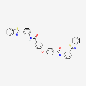 molecular formula C40H26N4O3S2 B2912234 N-[3-(1,3-benzothiazol-2-yl)phenyl]-4-(4-{[3-(1,3-benzothiazol-2-yl)phenyl]carbamoyl}phenoxy)benzamide CAS No. 476634-38-5