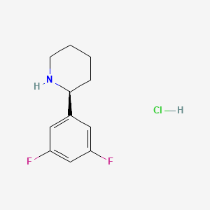 molecular formula C11H14ClF2N B2912236 (S)-2-(3,5-Difluorophenyl)piperidine hydrochloride CAS No. 1212946-48-9