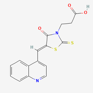 (Z)-3-(4-oxo-5-(quinolin-4-ylmethylene)-2-thioxothiazolidin-3-yl)propanoic acid