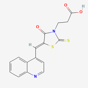 molecular formula C16H12N2O3S2 B2912237 (Z)-3-(4-oxo-5-(quinolin-4-ylmethylene)-2-thioxothiazolidin-3-yl)propanoic acid CAS No. 902334-05-8