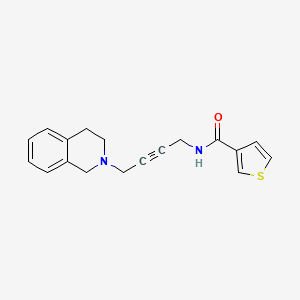 molecular formula C18H18N2OS B2912243 N-(4-(3,4-dihydroisoquinolin-2(1H)-yl)but-2-yn-1-yl)thiophene-3-carboxamide CAS No. 1351657-90-3