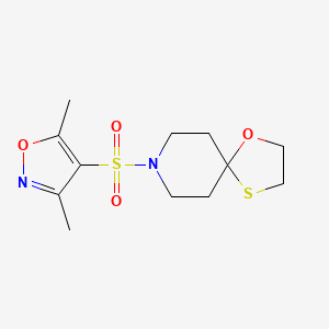 molecular formula C12H18N2O4S2 B2912250 8-[(3,5-Dimethyl-1,2-oxazol-4-yl)sulfonyl]-1-oxa-4-thia-8-azaspiro[4.5]decane CAS No. 1351649-51-8