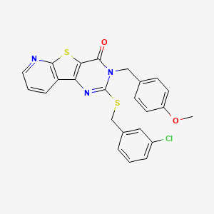 2-((3-chlorobenzyl)thio)-3-(4-methoxybenzyl)pyrido[3',2':4,5]thieno[3,2-d]pyrimidin-4(3H)-one