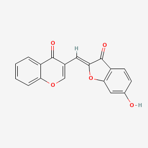 molecular formula C18H10O5 B2912256 3-[(6-Hydroxy-3-oxobenzo[d]furan-2-ylidene)methyl]chromen-4-one CAS No. 691392-40-2