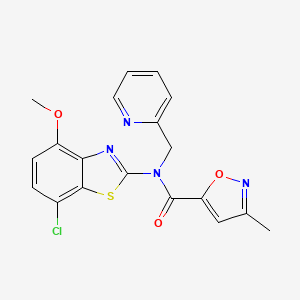 N-(7-chloro-4-methoxybenzo[d]thiazol-2-yl)-3-methyl-N-(pyridin-2-ylmethyl)isoxazole-5-carboxamide
