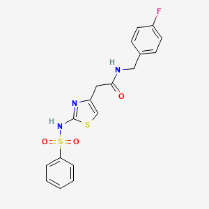 N-(4-fluorobenzyl)-2-(2-(phenylsulfonamido)thiazol-4-yl)acetamide