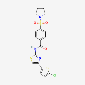 N-(4-(5-chlorothiophen-2-yl)thiazol-2-yl)-4-(pyrrolidin-1-ylsulfonyl)benzamide