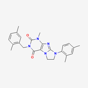 8-(2,4-Dimethylphenyl)-3-[(2,5-dimethylphenyl)methyl]-1-methyl-1,3,5-trihydroi midazolidino[1,2-h]purine-2,4-dione