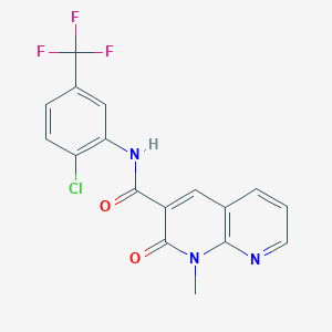 molecular formula C17H11ClF3N3O2 B2912290 N-(2-chloro-5-(trifluoromethyl)phenyl)-1-methyl-2-oxo-1,2-dihydro-1,8-naphthyridine-3-carboxamide CAS No. 899744-85-5