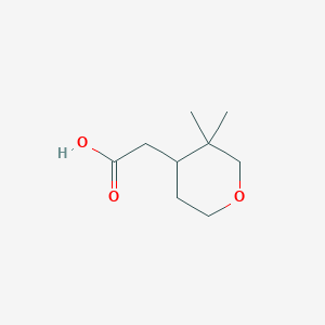 molecular formula C9H16O3 B2912294 2-(3,3-Dimethyloxan-4-yl)acetic acid CAS No. 1554343-80-4