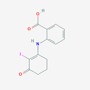 molecular formula C13H12INO3 B2912297 2-((2-Iodo-3-oxocyclohex-1-enyl)amino)benzoic acid CAS No. 946386-91-0