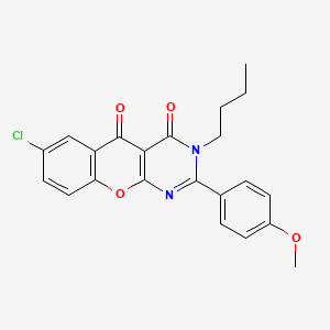 molecular formula C22H19ClN2O4 B2912301 3-butyl-7-chloro-2-(4-methoxyphenyl)-3H-chromeno[2,3-d]pyrimidine-4,5-dione CAS No. 883953-24-0