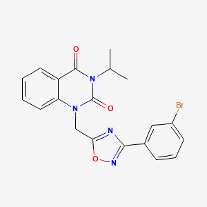molecular formula C20H17BrN4O3 B2912306 1-((3-(3-bromophenyl)-1,2,4-oxadiazol-5-yl)methyl)-3-isopropylquinazoline-2,4(1H,3H)-dione CAS No. 1105240-08-1