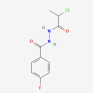 molecular formula C10H10ClFN2O2 B2912310 N'-(2-chloropropanoyl)-4-fluorobenzohydrazide CAS No. 923120-07-4