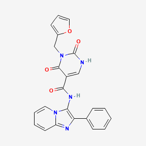 molecular formula C23H17N5O4 B2912321 3-(furan-2-ylmethyl)-2,4-dioxo-N-(2-phenylimidazo[1,2-a]pyridin-3-yl)-1,2,3,4-tetrahydropyrimidine-5-carboxamide CAS No. 1421585-48-9
