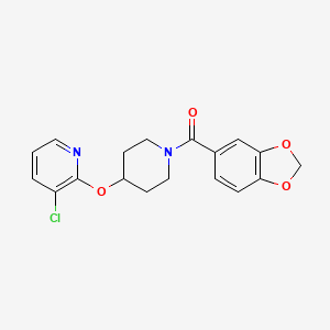 Benzo[d][1,3]dioxol-5-yl(4-((3-chloropyridin-2-yl)oxy)piperidin-1-yl)methanone