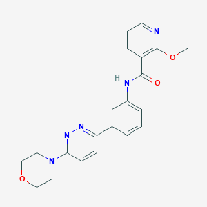 molecular formula C21H21N5O3 B2912339 2-methoxy-N-(3-(6-morpholinopyridazin-3-yl)phenyl)nicotinamide CAS No. 1207026-57-0