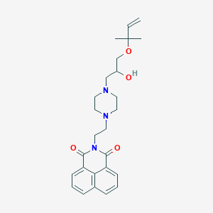 molecular formula C26H33N3O4 B2912341 2-(2-(4-(2-hydroxy-3-((2-methylbut-3-en-2-yl)oxy)propyl)piperazin-1-yl)ethyl)-1H-benzo[de]isoquinoline-1,3(2H)-dione CAS No. 946258-90-8