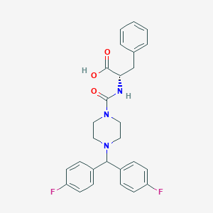 molecular formula C27H27F2N3O3 B2912345 N-({4-[bis(4-fluorophenyl)methyl]piperazin-1-yl}carbonyl)-L-phenylalanine CAS No. 1014042-03-5