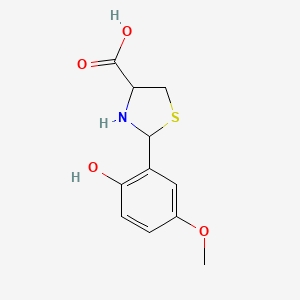 molecular formula C11H13NO4S B2912346 2-(2-Hydroxy-5-methoxyphenyl)-1,3-thiazolidine-4-carboxylic acid CAS No. 1519264-12-0
