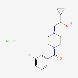 (3-Bromophenyl)(4-(2-cyclopropyl-2-hydroxyethyl)piperazin-1-yl)methanone hydrochloride