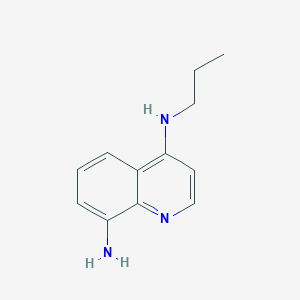 molecular formula C12H15N3 B2912357 4-N-Propylquinoline-4,8-diamine CAS No. 1558512-88-1