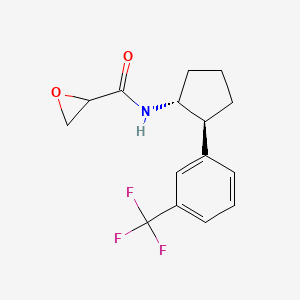 molecular formula C15H16F3NO2 B2912360 N-[(1R,2S)-2-[3-(Trifluoromethyl)phenyl]cyclopentyl]oxirane-2-carboxamide CAS No. 2411183-55-4