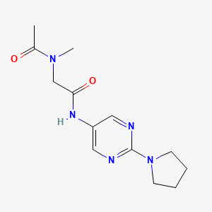 molecular formula C13H19N5O2 B2912361 N-甲基-N-(2-氧代-2-((2-(吡咯烷-1-基)嘧啶-5-基)氨基)乙基)乙酰胺 CAS No. 1421483-63-7