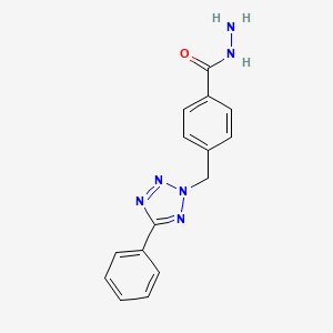 molecular formula C15H14N6O B2912373 4-[(5-phenyl-2H-1,2,3,4-tetrazol-2-yl)methyl]benzohydrazide CAS No. 380196-90-7